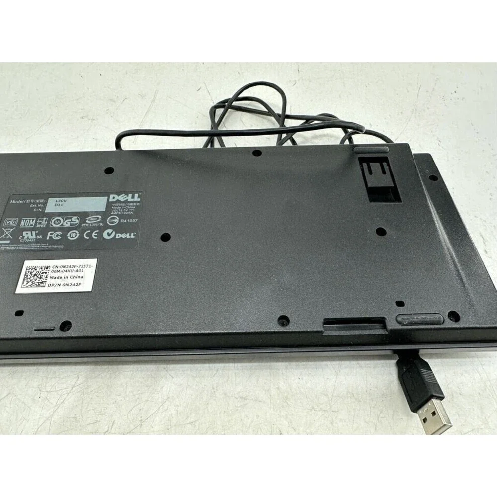 Genuine Dell L30U Quiet Slim Black USB Keyboard Wired E206453 Desktop PC Tested
